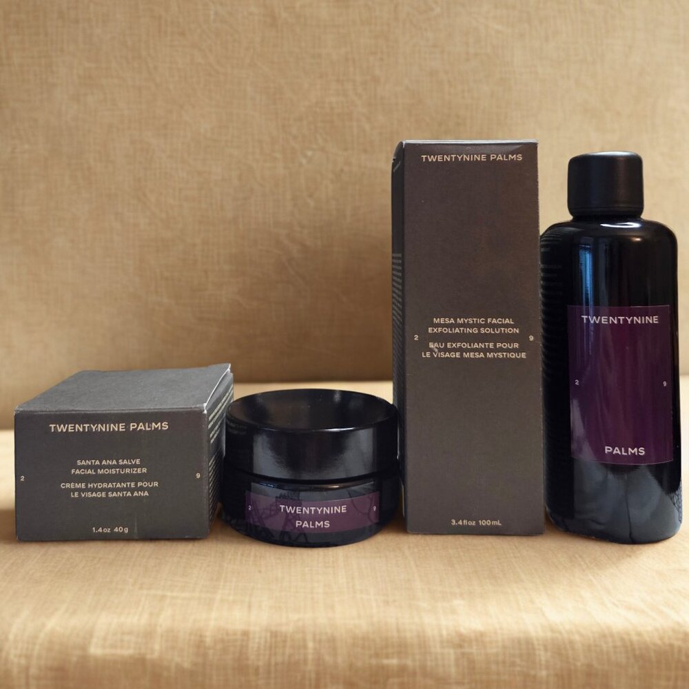 Twentynine Palms 2 Pc Skincare Set NIB Moisturizer Exfoliating Solution